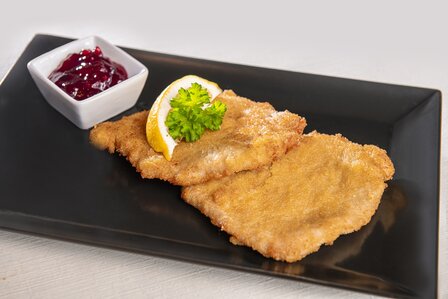 Schnitzel &quot;Weense stijl&quot; van varkenslende